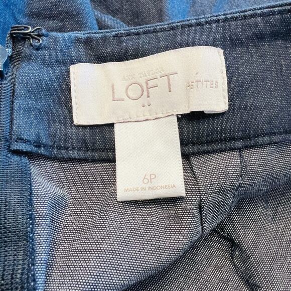 Ann Taylor Petite Loft Slate Blue Knee-Length Pencil Skirt 6P (A0131) - Picture 4 of 5